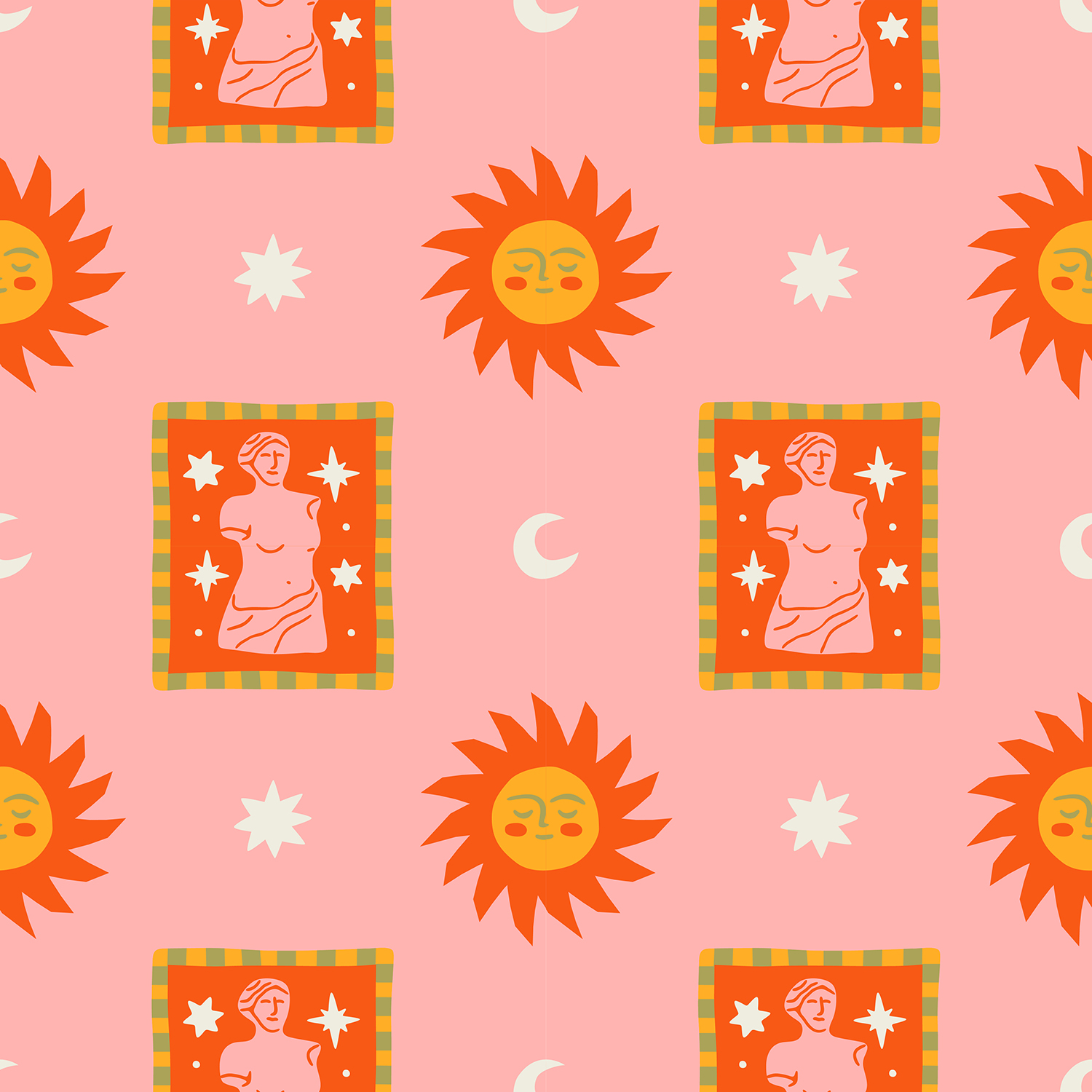 色块 人物 太阳